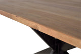 Giner and Colomer  Dining Table In Solid Acacia Wood With Metal Base (180 cm Top)