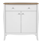 Baroque Sideboard 2 Doors 1 Drawer in Pure White Iced Coffee Lacquer