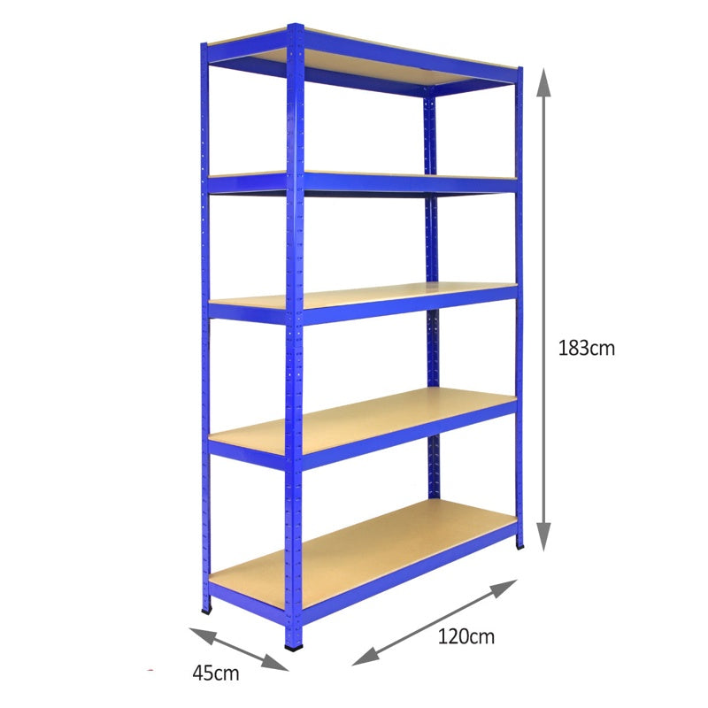 Monster Racking T-Rax Strong Storage Shelves, Blue, 120cm W, 45cm D