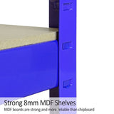 Monster Racking T-Rax Strong Storage Shelves, Blue, 120cm W, 60cm D