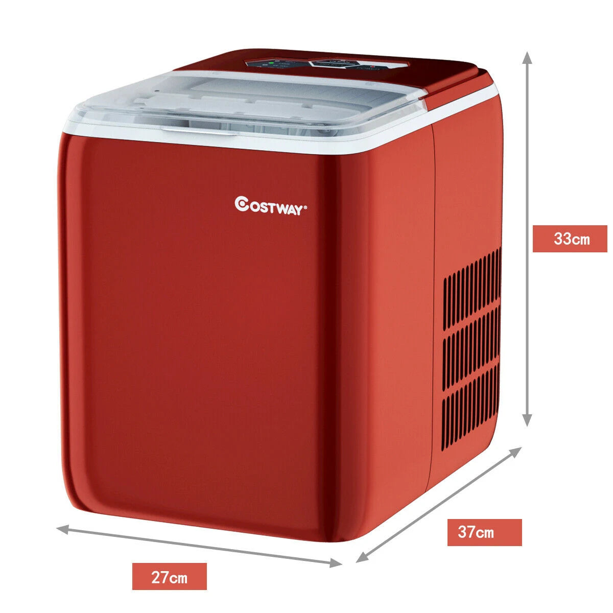 Portable Electric Ice Cube Maker 2.6L-Red