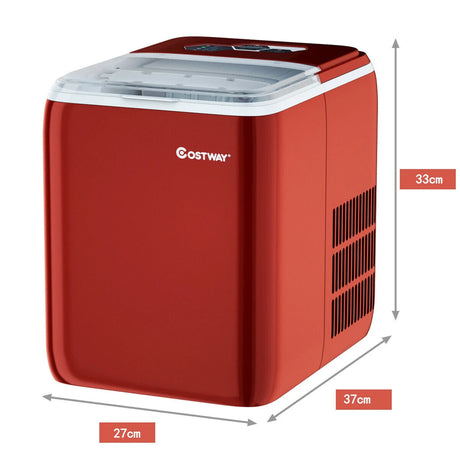 Portable Electric Ice Cube Maker 2.6L-Red