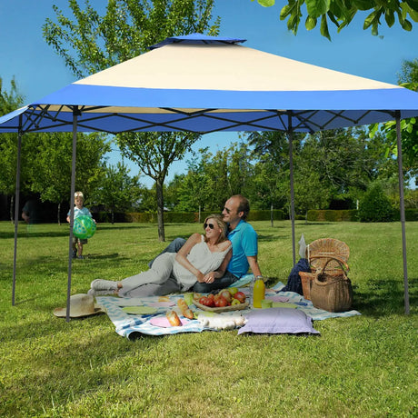 13 Feet x 13 Feet Pop Up Canopy Tent Instant Outdoor Folding Canopy Shelter-Blue