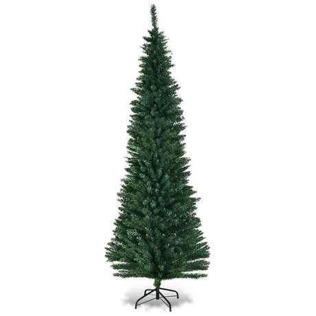 2.1M Slim Pencil Christmas Tree with Branch Tips for Indoor Decoration