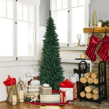 2.1M Slim Pencil Christmas Tree with Branch Tips for Indoor Decoration