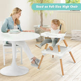 5-in-1 Convertible Wooden High Chair for Toddlers-Beige