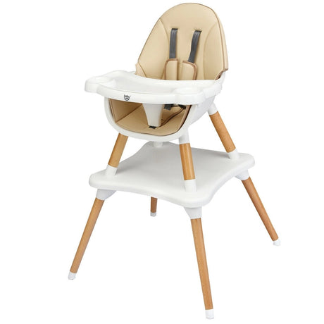 5-in-1 Convertible Wooden High Chair for Toddlers-Beige