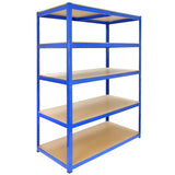 Monster Racking T-Rax Strong Storage Shelves, Blue, 120cm W, 60cm D, Set of 3