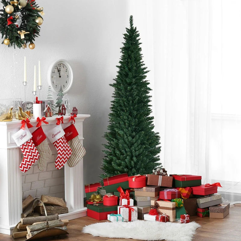 2.4 M Slim Pencil Christmas Tree with Branch Tips for Indoor Decoration