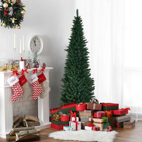 2.4 M Slim Pencil Christmas Tree with Branch Tips for Indoor Decoration