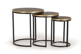 Giner and Colomer  Set Of 3 Nesting Tables With Metal Base And Bronze Top