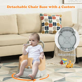 6-in-1 Convertible Baby Booster Seat with Tray Wheels-Orange