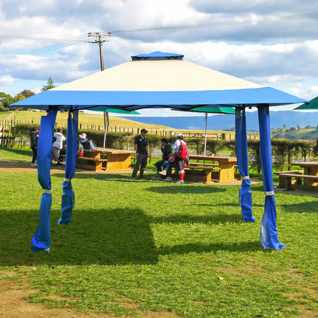 13 Feet x 13 Feet Pop Up Canopy Tent Instant Outdoor Folding Canopy Shelter-Blue