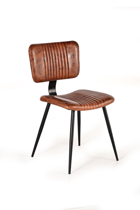 Giner and Colomer  Set Of 2 Chairs Made Of Leather And Metal (Detailed Dimensions)