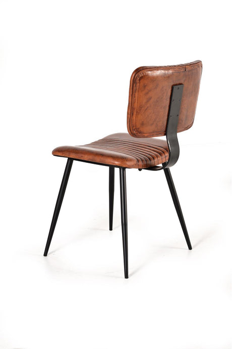 Giner and Colomer  Set Of 2 Chairs Made Of Leather And Metal (Detailed Dimensions)