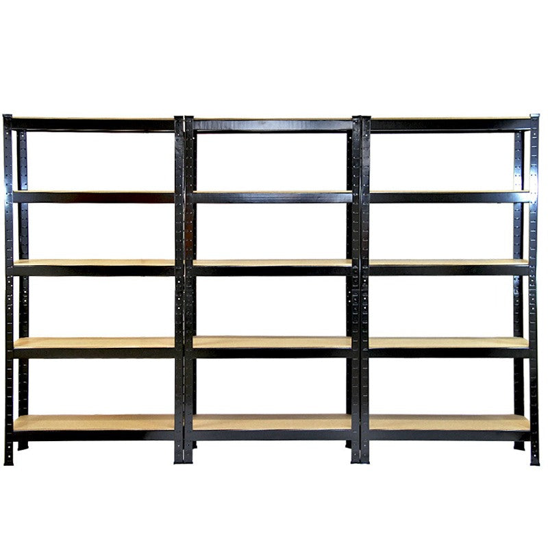 Monster Racking T-Rax Heavy Duty Shelving Units, Black, 75cm W, 30cm D, Set of 6