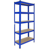 Racking Storage Shelving Heavy Duty Garage 5 Tier 75cm Steel Shelves Warehouse[Blue,8]