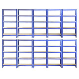 Monster Racking T-Rax Heavy Duty Shelving Units, Blue, 75cm W, 30cm D, Set of 10