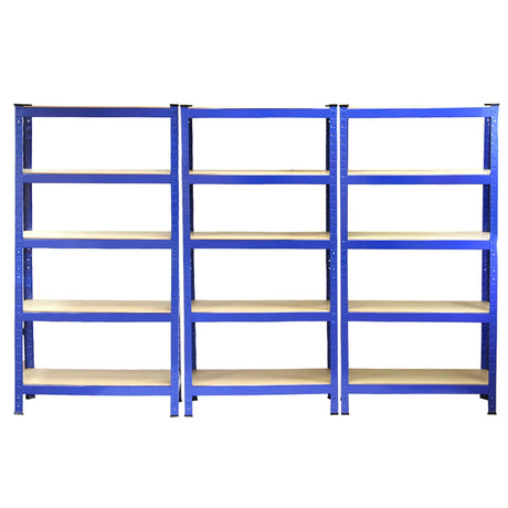 Monster Racking T-Rax Heavy Duty Shelving Units, Blue, 75cm W, 30cm D, Set of 6