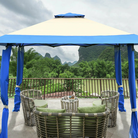 13 Feet x 13 Feet Pop Up Canopy Tent Instant Outdoor Folding Canopy Shelter-Blue