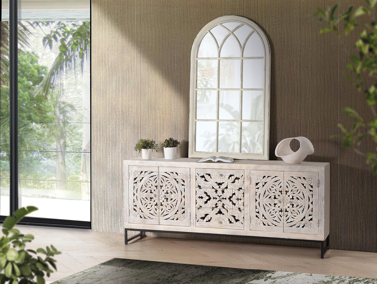 Giner and Colomer – Sideboard With 4 Doors And 3 Drawers In Mango Wood With Handmade Details