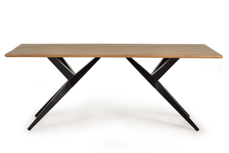 Giner and Colomer  Dining Table In Acacia Wood With Metal Base (200 cm Top)