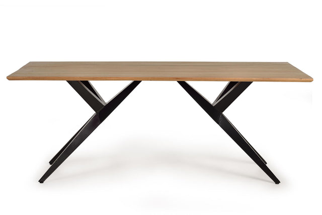 Giner and Colomer  Dining Table In Acacia Wood With Metal Base (200 cm Top)