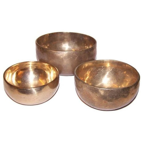 Set of 3 Handmade Brass Singing Bowls