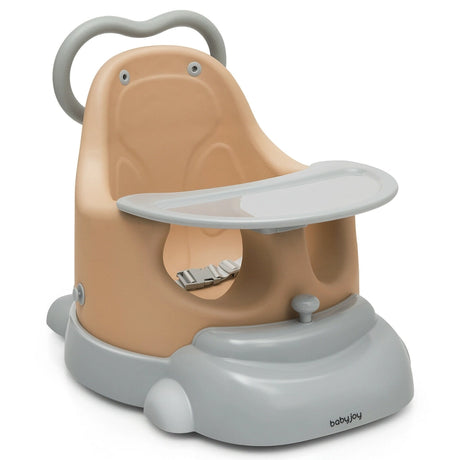 6-in-1 Convertible Baby Booster Seat with Tray Wheels-Orange