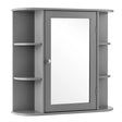 Multipurpose Mount Wall Surface Bathroom Storage Cabinet with Mirror-Gray