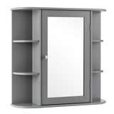 Multipurpose Mount Wall Surface Bathroom Storage Cabinet with Mirror-Gray