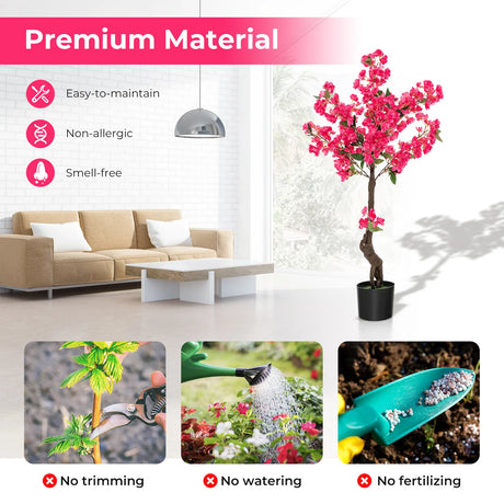 105 CM Artificial Plum Blossom Tree with 96 Flowers-1 Piece