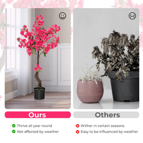 105 CM Artificial Plum Blossom Tree with 96 Flowers-1 Piece