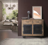 Giner and Colomer  Industrial Style Sideboard In Mango Wood With Wheels
