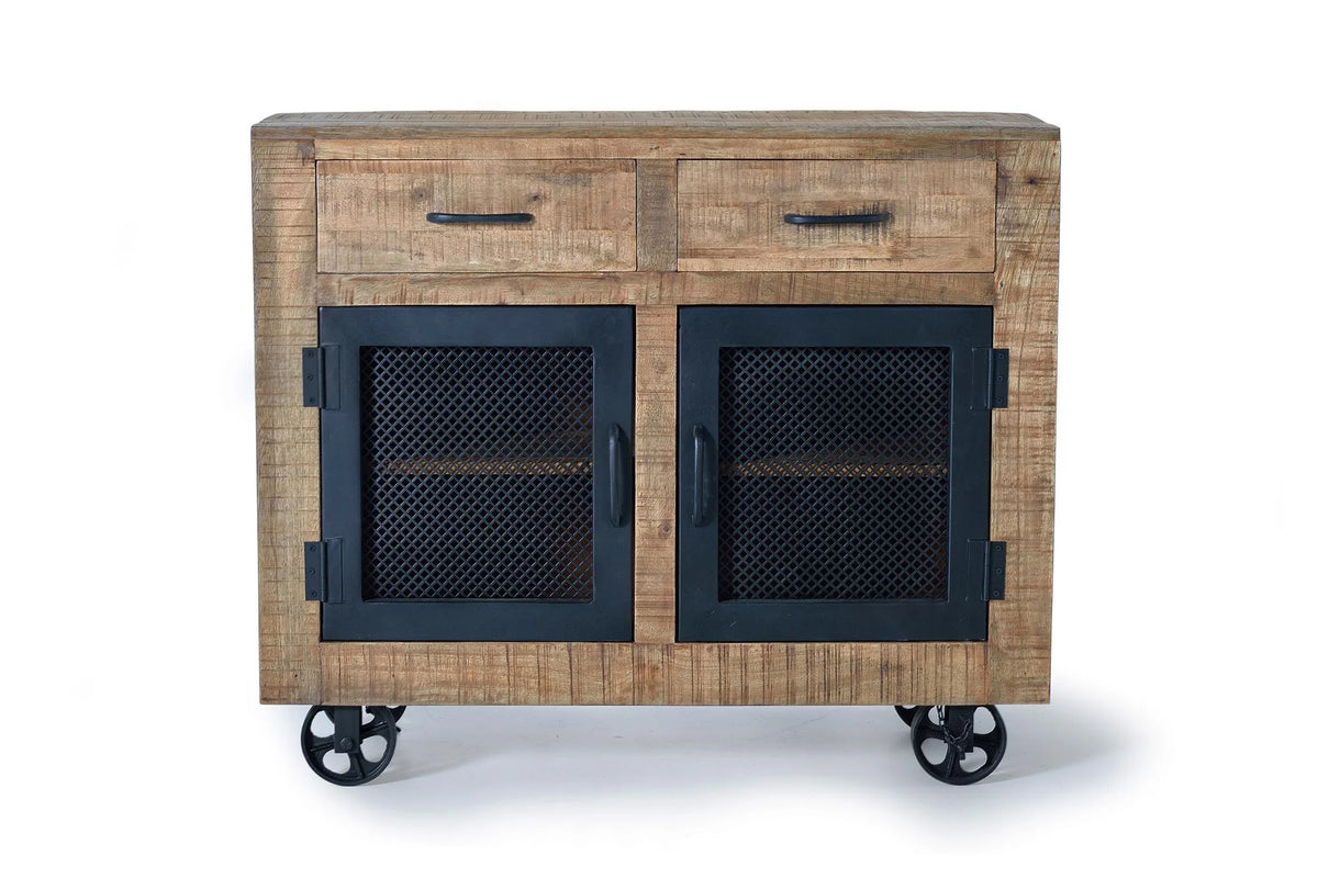 Giner and Colomer  Industrial Style Sideboard In Mango Wood With Wheels