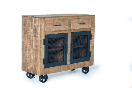Giner and Colomer – Industrial Style Sideboard In Mango Wood With Wheels