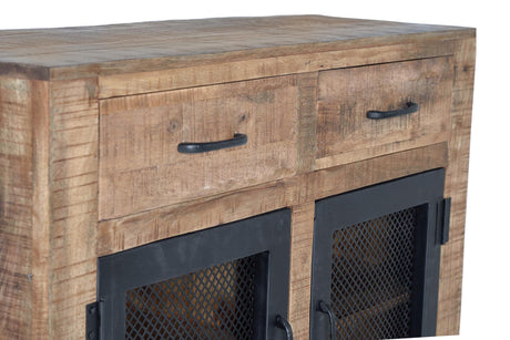 Giner and Colomer – Industrial Style Sideboard In Mango Wood With Wheels
