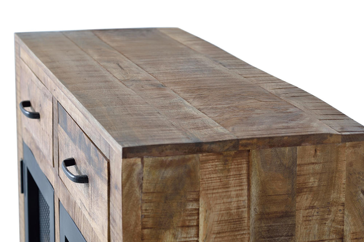 Giner and Colomer – Industrial Style Sideboard In Mango Wood With Wheels