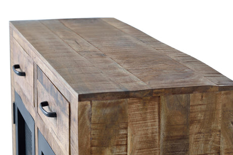 Giner and Colomer – Industrial Style Sideboard In Mango Wood With Wheels
