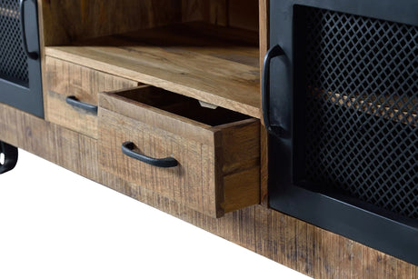 Giner and Colomer  Industrial Style TV Furniture With Wooden Structure And Metal Doors