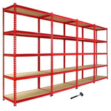 4 x Z-Rax Metal Racking Units Red 90cm & Free Mallet