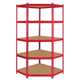 Monster Racking Z-Rax Corner Storage Shelf Unit, Red, 90cm Wide