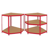 Monster Racking Z-Rax Corner Storage Shelf Unit, Red, 90cm Wide