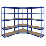 Monster Racking T-Rax Corner Shelving Unit & 2 x 90cm Garage Storage Bays, Blue