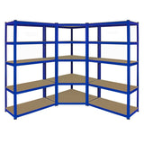 Monster Racking T-Rax Corner Shelving Unit & 2 x 90cm Garage Storage Bays, Blue
