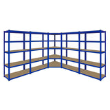 Monster Racking T-Rax Corner Shelving Unit & 4x 90cm Garage Storage Bays, Blue