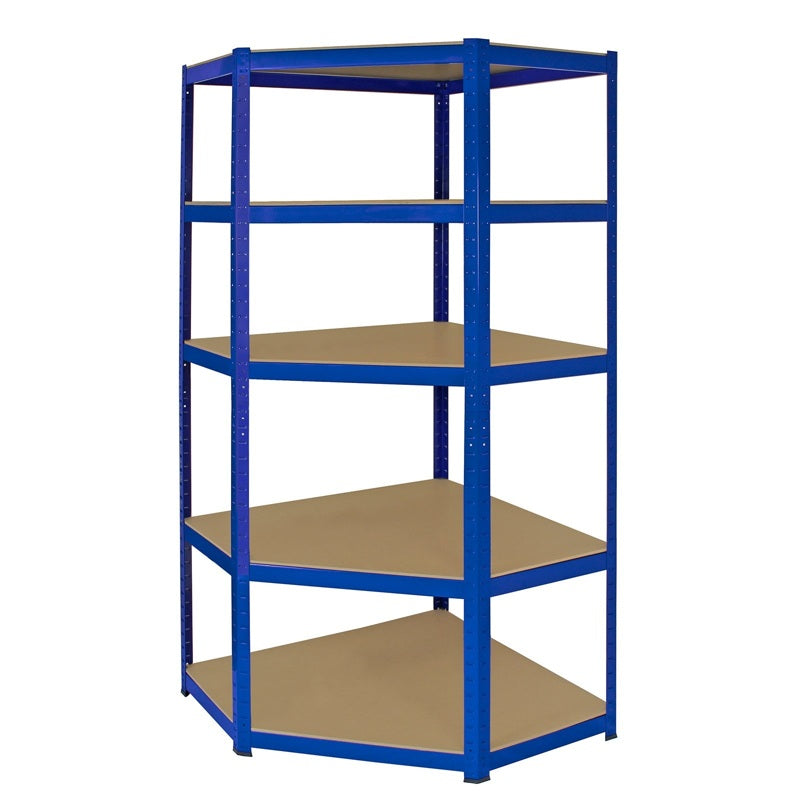 Monster Racking T-Rax Corner Shelving Unit & 2 x 90cm Garage Storage Bays, Blue