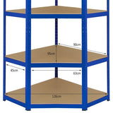 Monster Racking T-Rax Corner Storage Shelf Unit, Blue, 90cm Wide