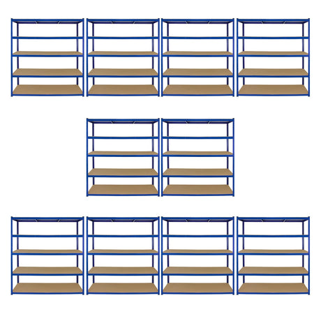 Monster Racking T-Rax 10 x Extra Wide Storage Shelves, Blue, 160cm W, 60cm D