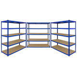 Monster Racking T-Rax 3 x Extra Wide Storage Shelves, Blue, 160cm W, 60cm D